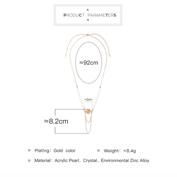 PEARL SHELL GOLD NECKLACE - Picture 4 of 9